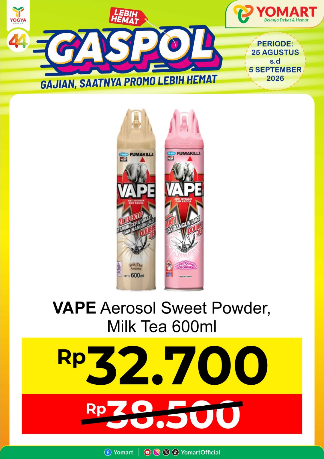Vape aerosol Sweet powder