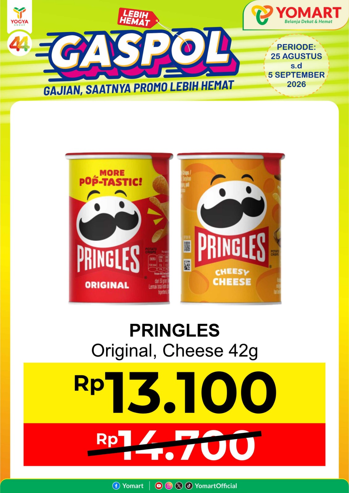Pringles Original, cheese 42gr