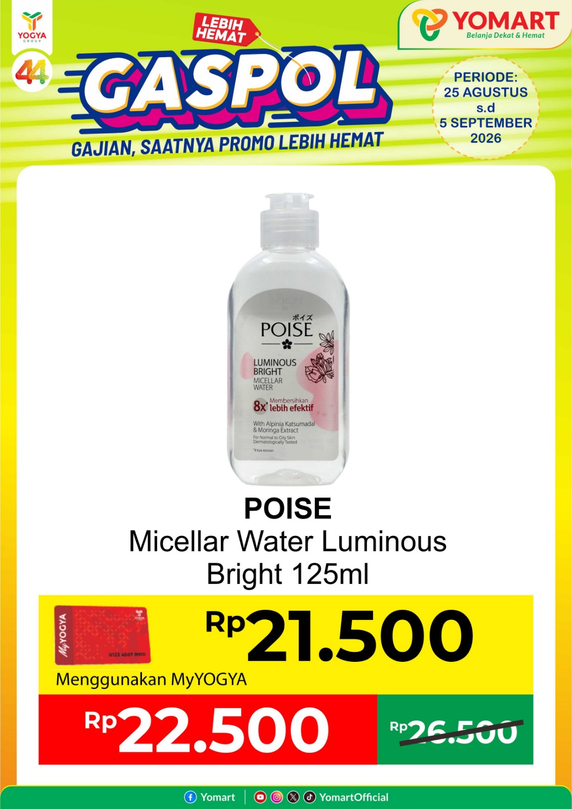 Poise Micellar Water Luminous Bright 125ml 