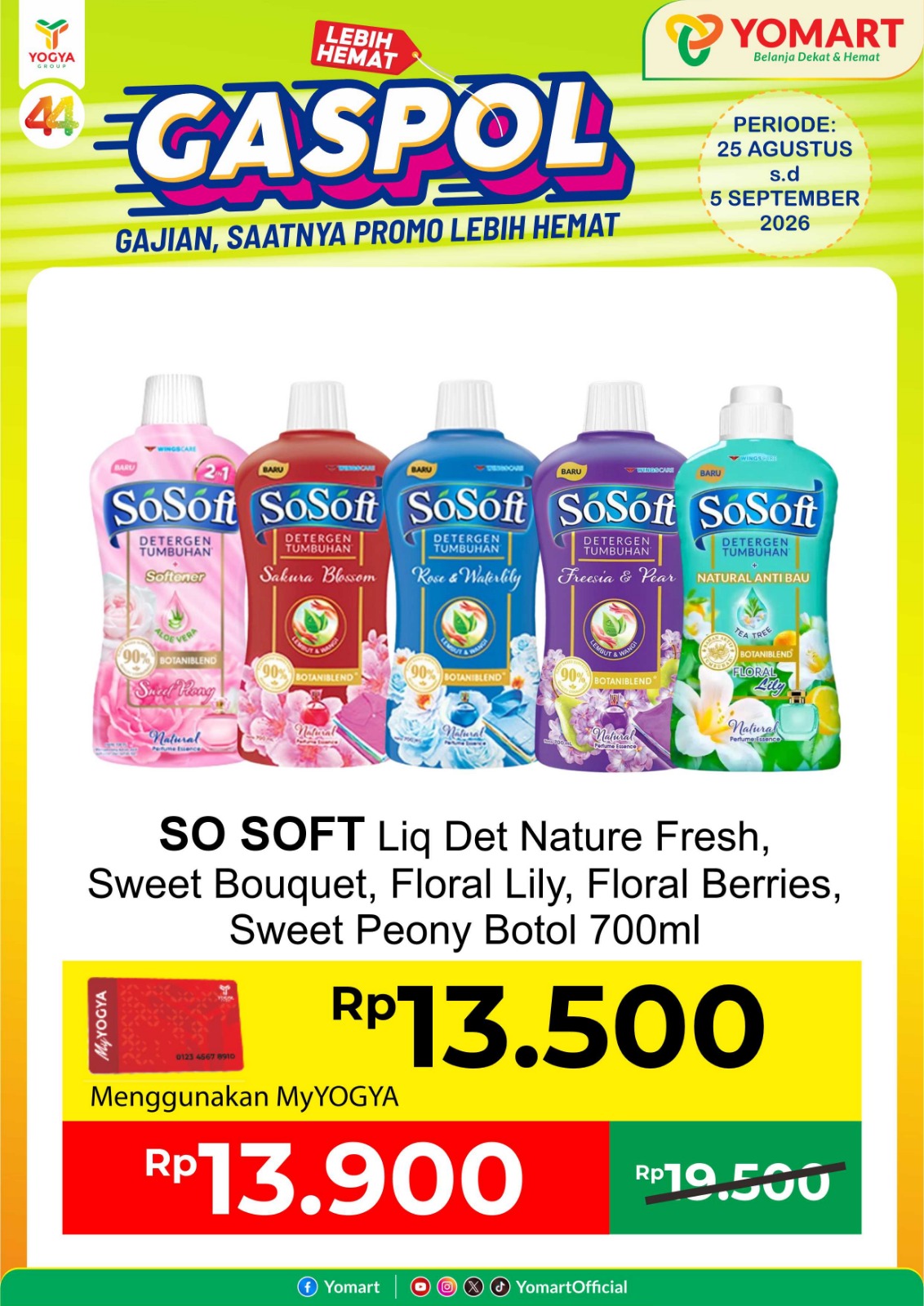 So soft natural fresh, sweet bouquet, Floral lilly, Floral berries, sweet peony 700ml