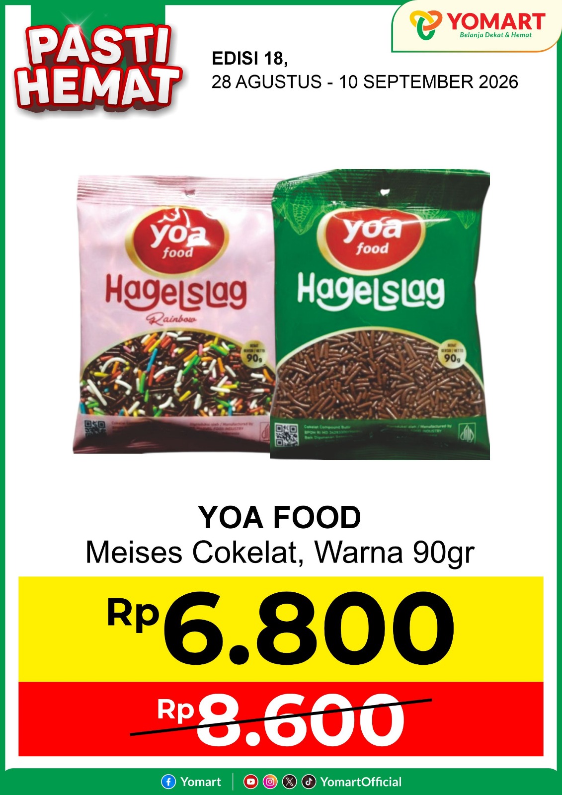 Yoa Food meises coklat, strawberry 90gr