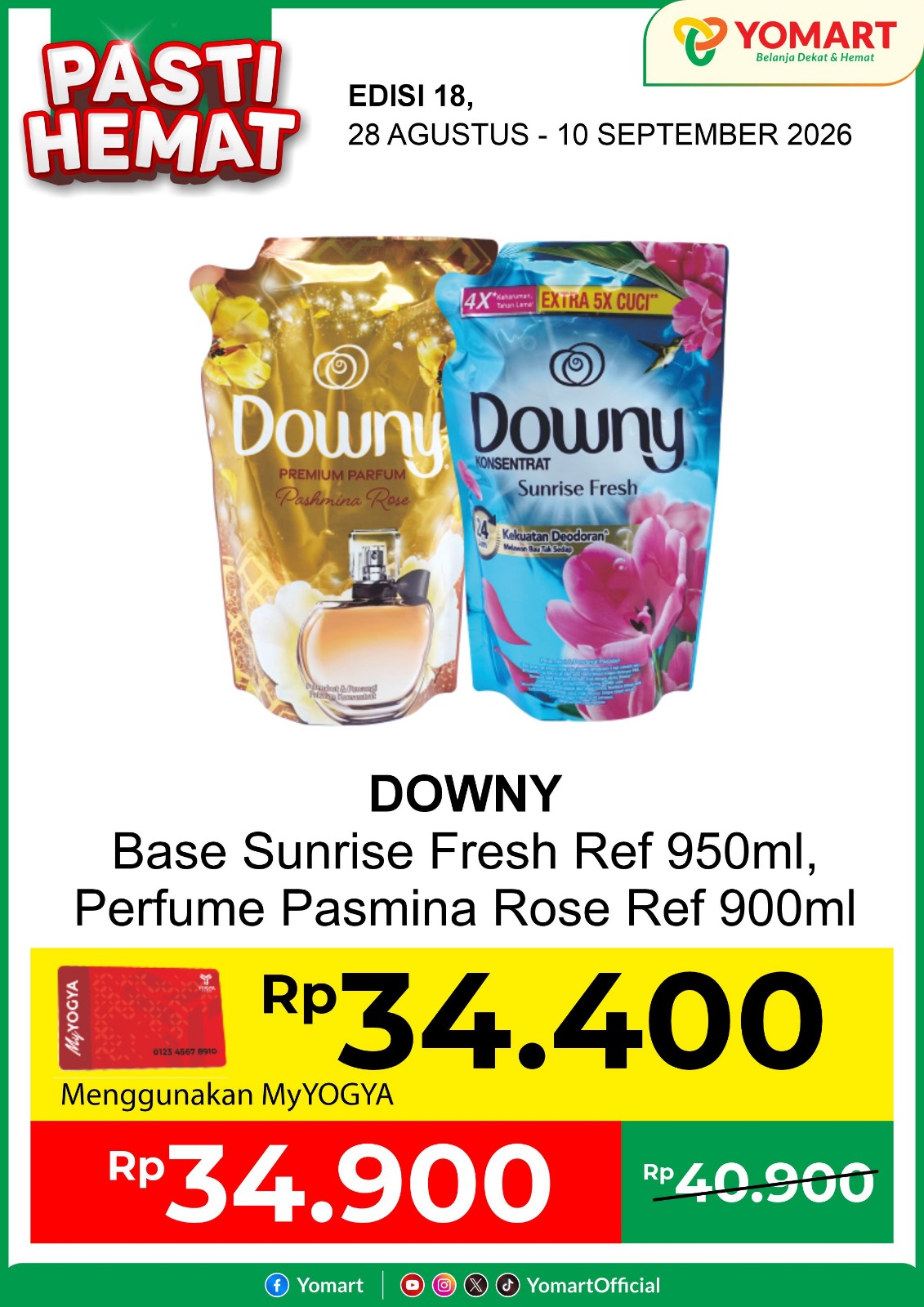 Downy Sunrise 950ml & Pasmina 900ml