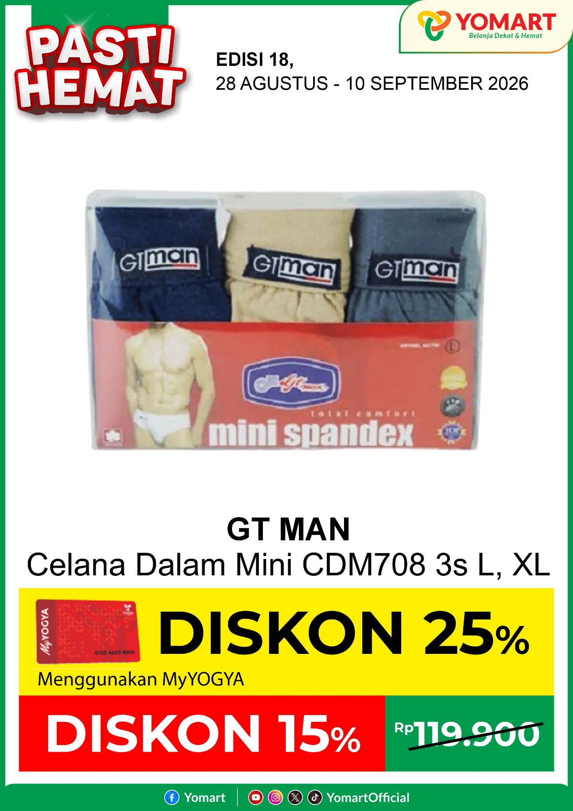 GTMAN Celana Dalam L, Xl 3Pcs
