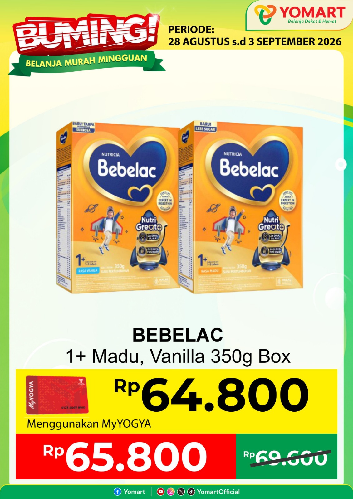 BEBELAC 1+ madu, vanilla 350gr box