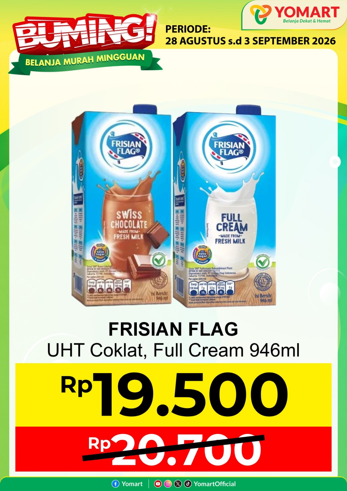 FRISIAN FLAG uht coklat & full cream 946ml