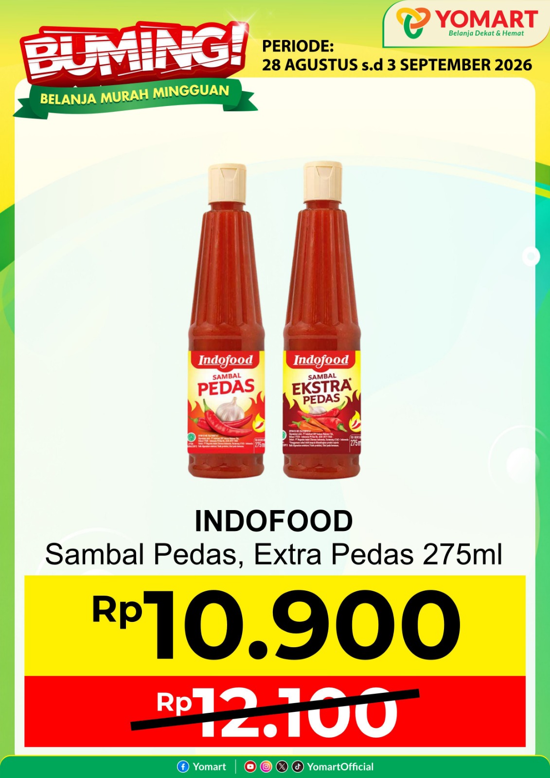 INDOFOOD sambal pedas, extra pedas 275ml 