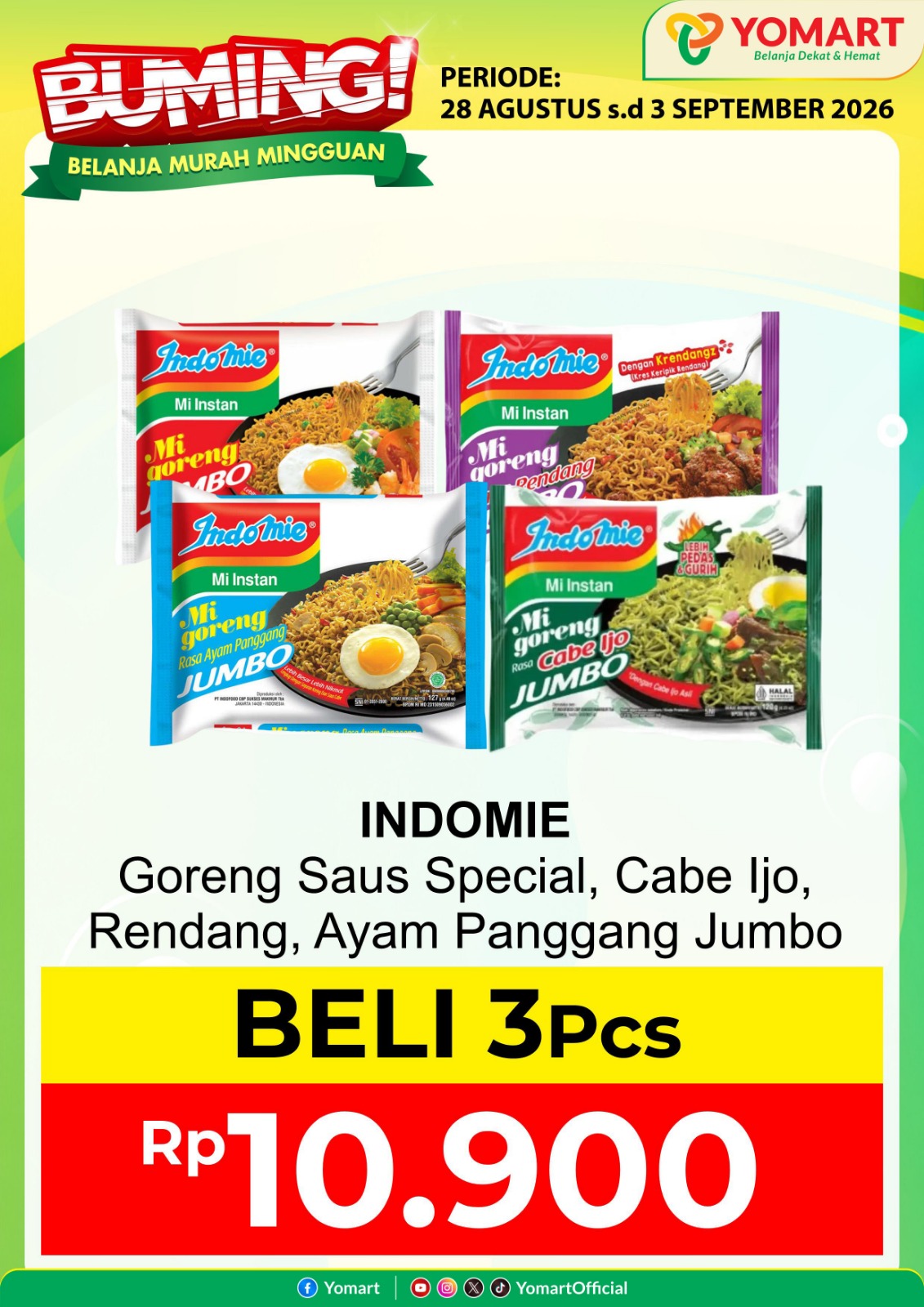 INDOMIE goreng jumbo (Beli 3 Rp10.900)