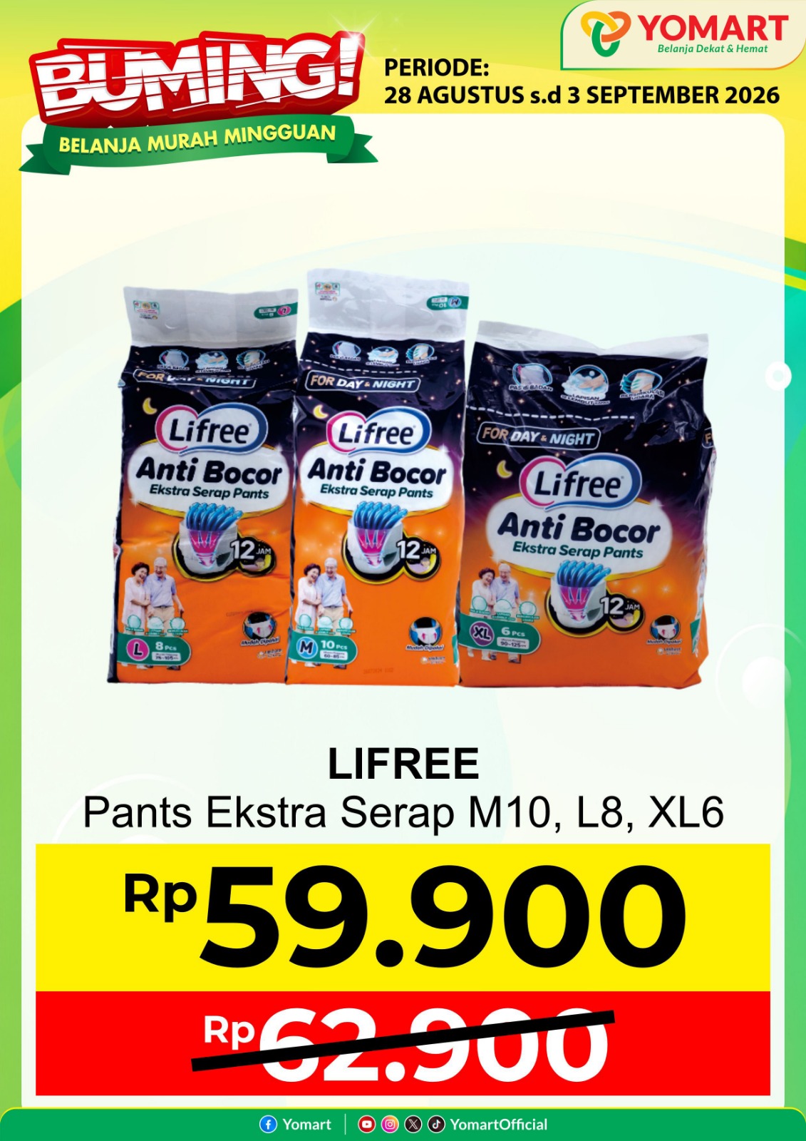 LIFREE pants M10, L8, XL6