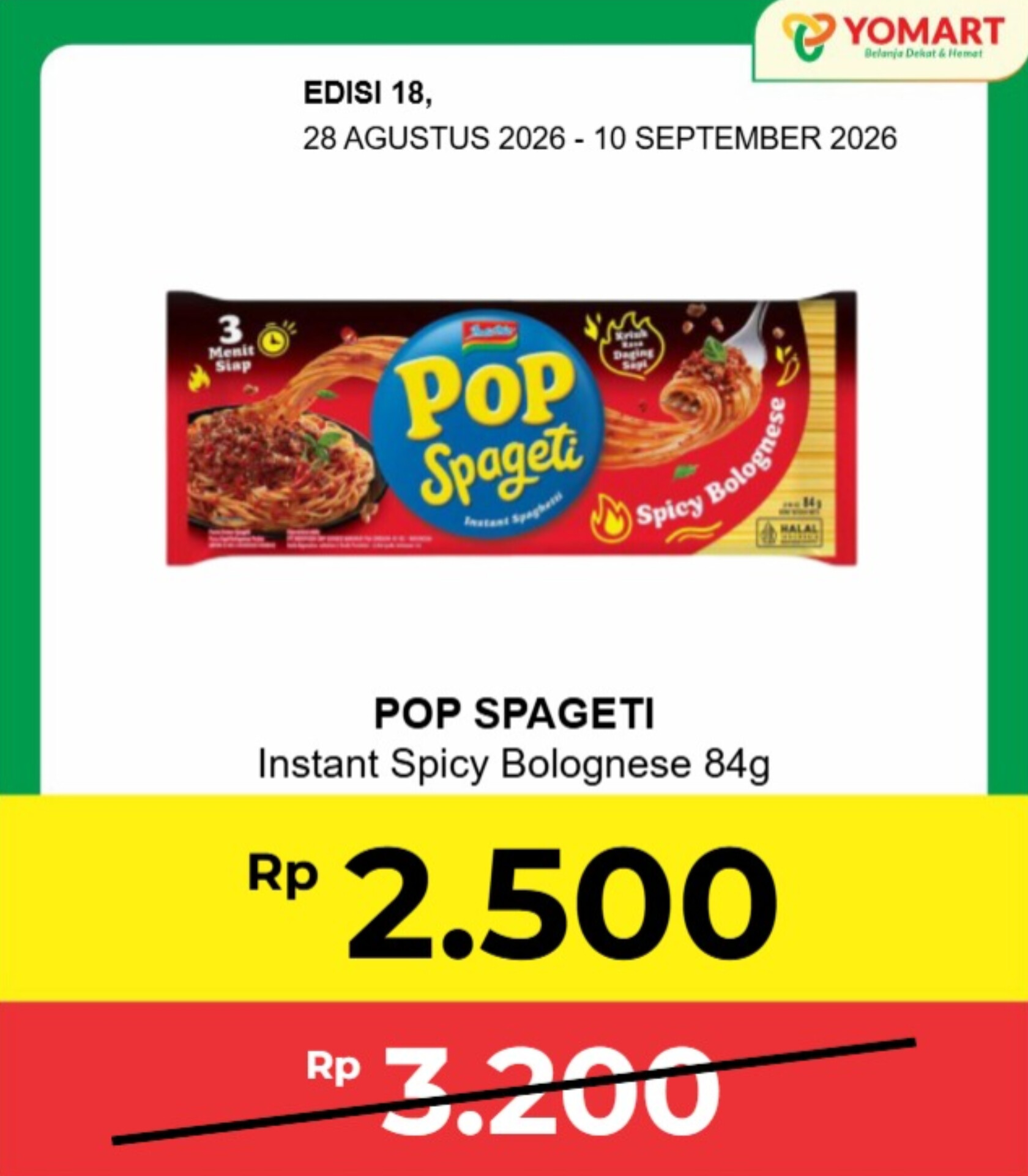 POP SPAGHETTI spicy Bolognese 